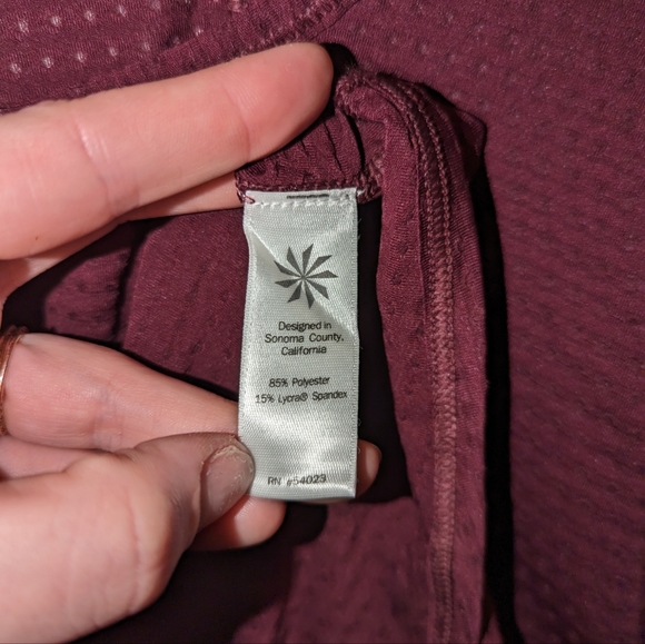 Athleta Women's Mesh Tank Top Racerback Chi Dot Maroon Burgundy Size XL - Picture 9 of 12